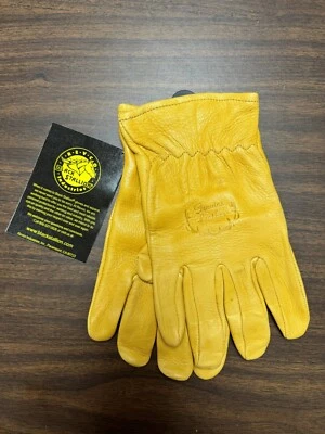 Guantes estilo conducción de cuero de ciervo de grano superior, tostados, grandes Foto 1 de 3