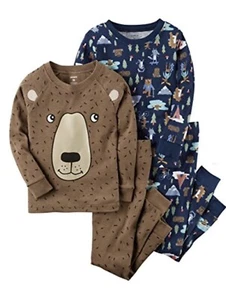 New Carters Baby Boys Snug Fit Cotton Pajamas Camping Bear 12 Months - Picture 1 of 1