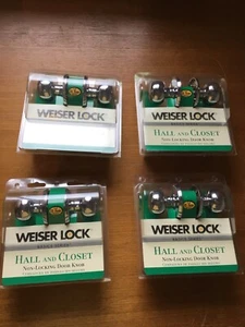 4 x Vintage Weiser Non- Locking Door Knob Hall And Closet Silver Colour. - Picture 1 of 5