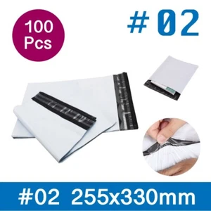 100 x #02 255 x 330mm Poly Mailer Post/Courier Bag Plastic Satchel Self Sealing - Picture 1 of 2