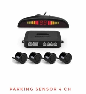 KIT 4 SENSORI DI PARCHEGGIO CON DISPLAY LED + SUONO COLORE NERO - Immagine 1 di 3