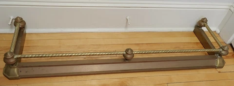Bronze Fireplace Fender Surround Mantle Ornate Details Abt 54"x15" Cover