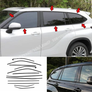 Black stainless Windows Strip Sill Molding Trim For Toyota Highlander 2020-2023 - Picture 1 of 6