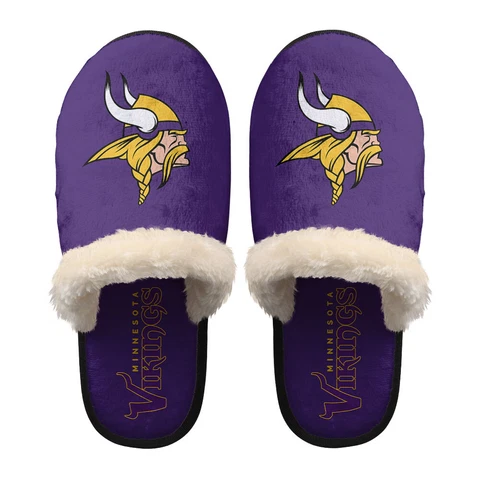 Minnesota Vikings House Fuzzy Slippers Indoor/Outdoor Winter Soft Home Slippers Cover