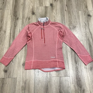 Pullover Patagonia 1/4 Cremallera Mujer Pequeño Rosa Salmón R1 Flash Waffle Polar - Imagen 1 de 6