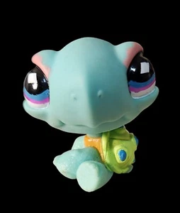 Littlest Pet Shop LPS #522 Teal Turtle Green Shell Blue Purple Diamond Eyes - Picture 1 of 4
