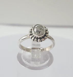 Gorgeous Sparkling Real Zircon Stone Ring 925 Silver Size M1/2~N #315300 - Picture 1 of 21