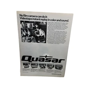 1981 Quasar Videotape Instant Replay Camera and Recorder Original Print Ad 80s - Picture 1 of 1