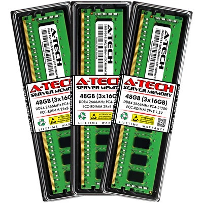 48GB 3x 16GB PC4-2666 RDIMM Supermicro 1029U-TN12RV-NEBS Memory RAM - Image 1 of 4