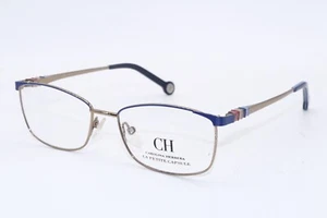 CAROLINA HERRERA VHE114K COL.02A8 GUNMETAL GOLD BLUE AUTHENTIC EYEGLASSES 51-16 - Picture 1 of 3
