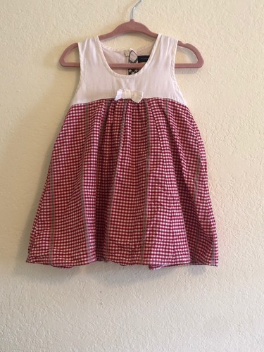 Abito Burberry vintage in cotone con dettagli a quadri colore bianco taglia 9M 71 cm