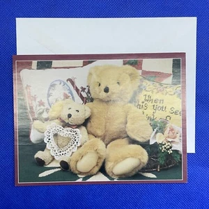 Grußkarte mit weißem Umschlag Teddybären Fotografie von Joe Lamere Vintage USA - Bild 1 von 10