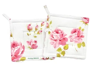 Retro Chic Rosas Rosas Shabby Vintage Chenille Chic Cocina Cocina - Imagen 1 de 2