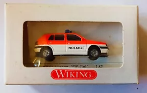 Wiking Modell 1:87 VW Golf Notarzt - Artikelnummer 07101 - Originalverpackt - Bild 1 von 3