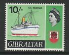 Gibraltar 1967 10/- Ships Sg 212 Mint.