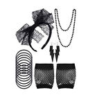 80s Accessories Hen Party Fancy Dress Fishnet Gloves Earrings Headband Bracelet 