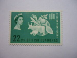 British Honduras QEII 1963 SG214 22c Bluish Green MM Freedom from Hunger