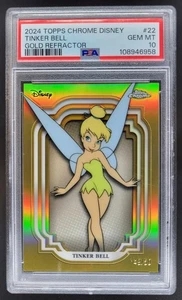 2024 Topps Chrome Disney Tinker Bell Gold Refractor /50 #22 PSA 10 LR - Picture 1 of 2