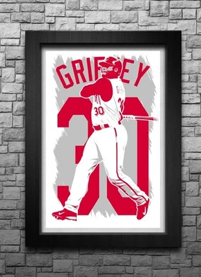 KEN GRIFFEY JR. art print/poster CINCINNATI REDS FREE S&H! JERSEY B2G2 - Image 1 of 4