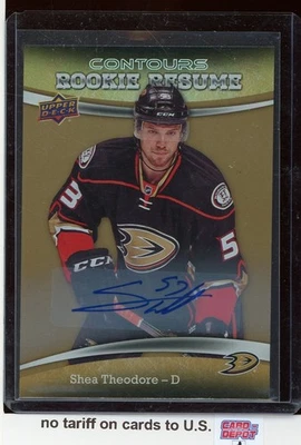 2015-16 Upper Deck Contours Rookie Resume Gold Rainbow Autographs Shea Theodore - Image 1 of 2