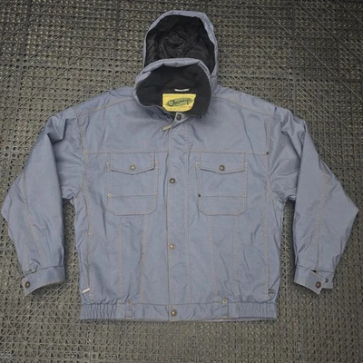OBERMEYER Denim Style Ski Snowboard Mountain 6 Pocket Jacket Gray Men's Large - Image 1 of 4