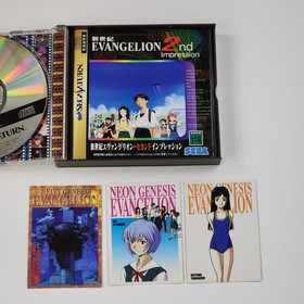 Evangelion 2nd Impression Sega Saturn Game Japan Import W Manual CD Promo Cards