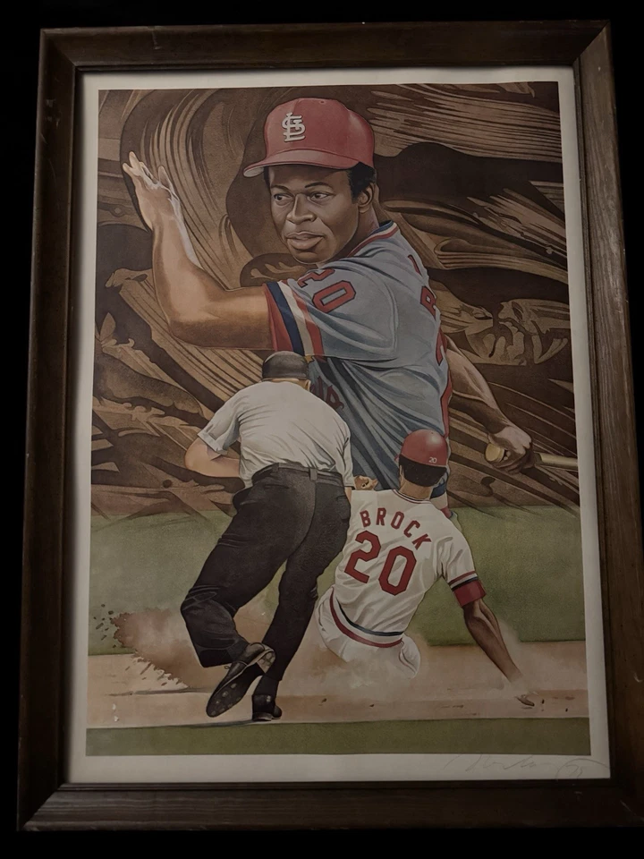 Impresión artística de Mel Ramos Lou Brock Cardenales de San Luis raro póster pop cantidad 21" x 29" Foto 1 de 4