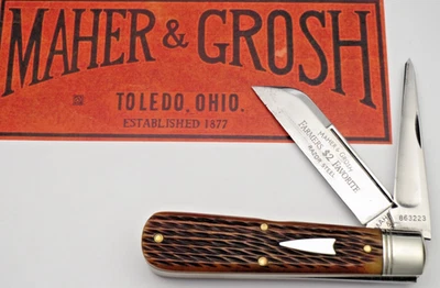MAHER & GROSH by Great Eastern Cutlery Harness Jack Knife Jigged Bone Handles - Image 1 of 4
