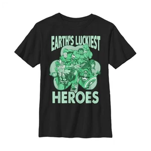 Boy's Marvel Earth's Luckiest Heroes St. Patrick's T-Shirt - Picture 1 of 16