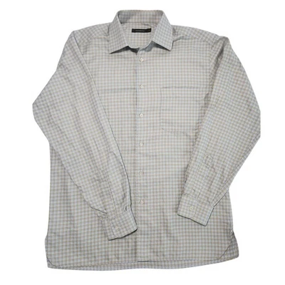 Camisa de vestir Ermenegildo Zegna XL para hombre - Blanco Azul Amarillo Cuadros 100 % algodón Foto 1 de 4