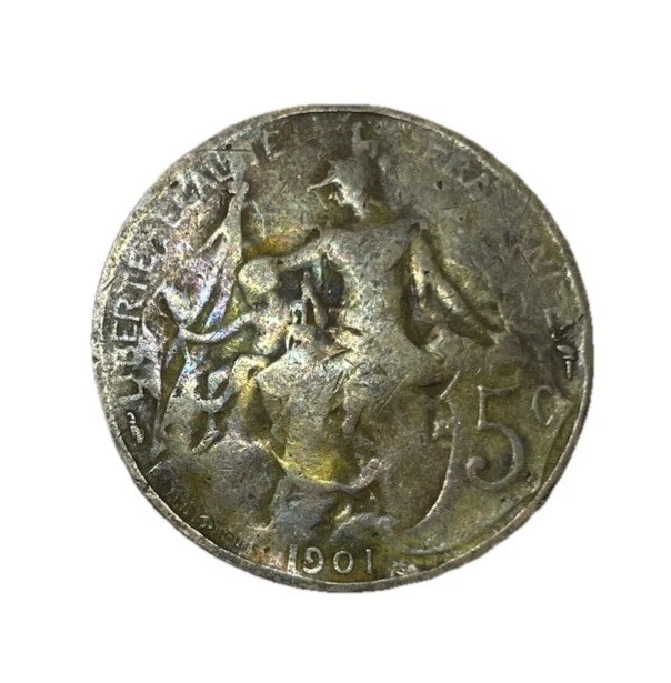 Francia 5 céntimos 1901 circulados /#22 Foto 1 de 2
