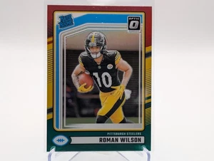 2024 Panini Donruss ROMAN WILSON #348 Rated Rookie Red & Green Optic Preview RC - Bild 1 von 2
