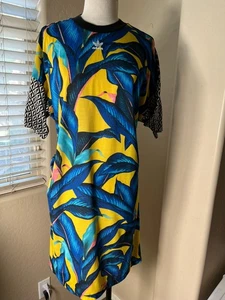 Adidas Womens L Dress T-Shirt Floral/ Tropical Front Animal Print Back - Picture 1 of 12