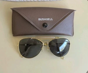 Vintage Bushnell Gold Pilotenbrille Metall braunes Etui - Bild 1 von 17