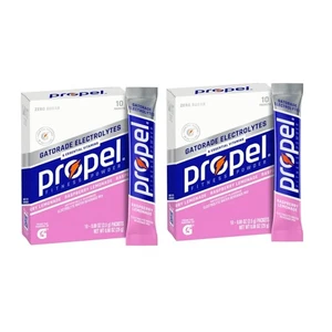 Propel Electrolyte Powder Packets, Raspberry Lemonade, 2 Pack-10 Counts EXMAY25 - Picture 1 of 9