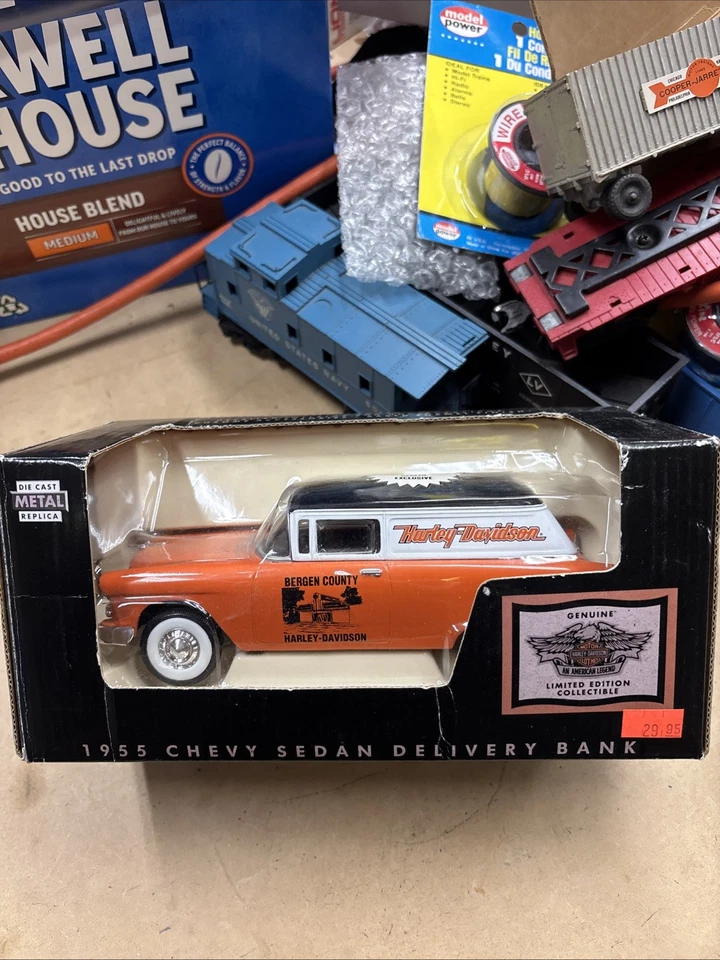 Harley Davidson 1955 Chevy Sedan Delivery Van LINK Die-Cast Replica Bank MIB - Image 1 of 4