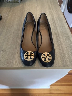 Zapatos sin cordones Tory Burch de cuero con cuña para mujer, talla 7,5 Foto 1 de 4