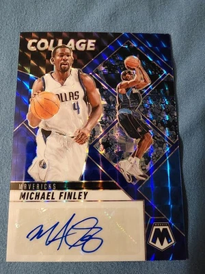 2024-25 Panini Mosaico Basquete Michael Finley-COLAGEM AZUL PRIZM AUTÓGRAFO /35 - Imagem 1 de 4