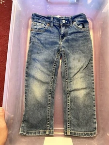 Boys Levi’s 511 Slim Jeans Size 4T Medium Wash Adjustable Waist *Small Stain* - Picture 1 of 10