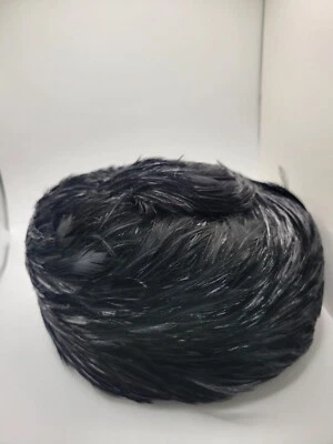 Винтажная черная перьевая шляпа-таблетка Union сделана с оригинальной коробкой шляп - Изображение 1 из 4