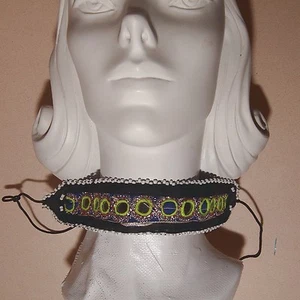 Gargantilla bordada tribal ATS danza del vientre Afghani Kuchi 798j1 - Imagen 1 de 3