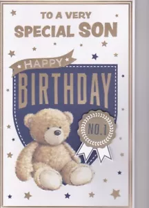 Son Birthday Card Large Special 8 Page Verse Keepsake Gift Card - Picture 1 of 8