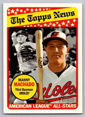 2018 Topps Heritage Base #292 - Manny Machado - Baltimore Orioles - Image 1 of 2