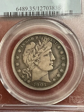 PCGS VF35 1901 BARBER HALF DOLLAR  NICE EYE APPEAL Cover