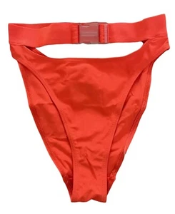 Beach Club Brazilian Bikinihose Neon Orange Schnalle Hohe Taille Damen S - Bild 1 von 6