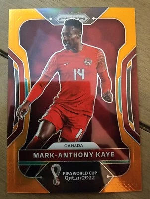 Mark-Anthony Kaye 2022 Prizm World Cup #51 ORANGE Prizm SSP /25 - Image 1 of 2