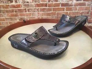 Alegria Carina Pewter Dazzler Leather Comfort Sandals 38 8 8.5 Sale - Picture 1 of 3