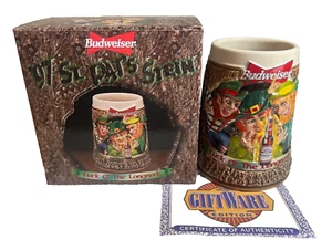 Anheuser Busch Budweiser 1997 St. Patrick's Day Stein Luck o' the Longneck Mug - Picture 1 of 7