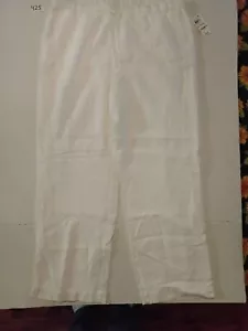 NWT Charter Club Baggy Wide Leg Linen Pants Women's XL White Pull On Lined - Picture 1 of 9