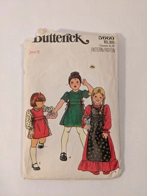 Butterick Pattern 5660 Girls Dress & Apron Size 5 - Image 1 of 4